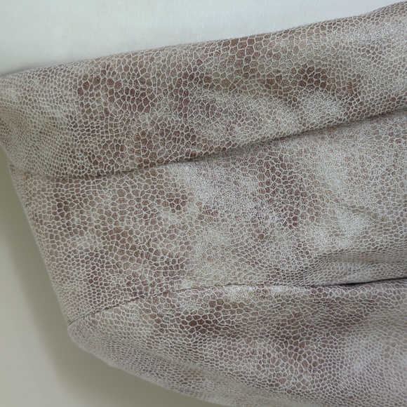 INC Snakeskin Print Sheen Cropped Dressy Blazer M Cream Tan Pattern - Picture 5 of 16